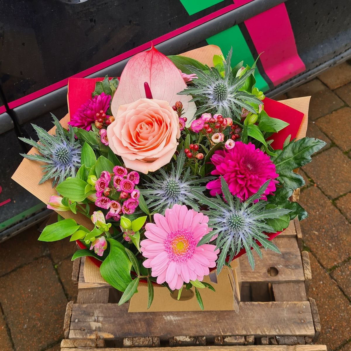 Autumnal Florist Choice Flower Gift Bag Flowers by Suzy Liu