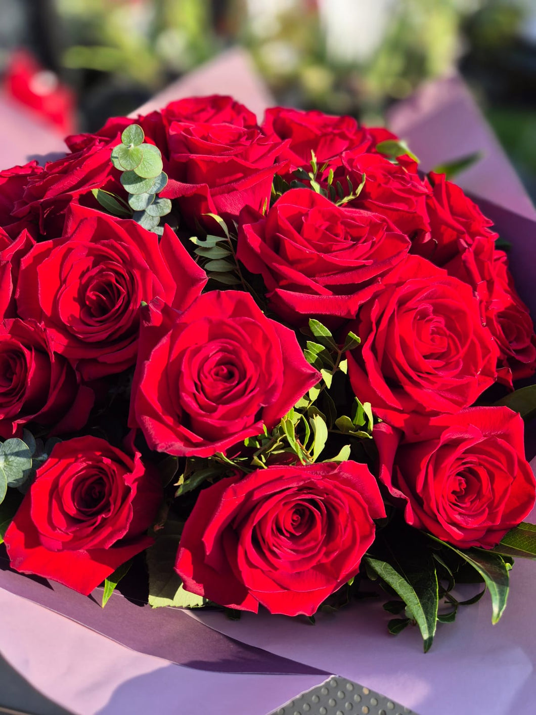 Selection of Hand-tied Red Roses 12, 18 or 24 Red Roses